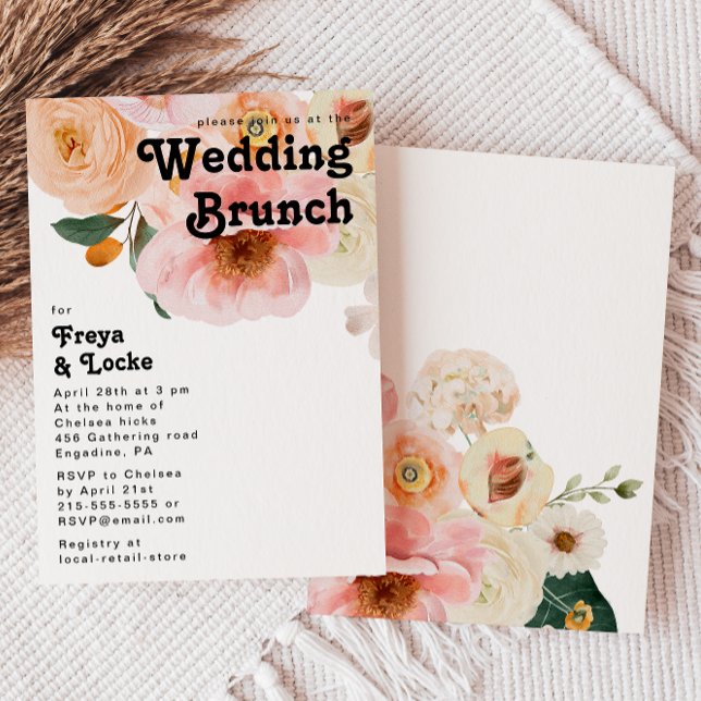 Bold Colourful Floral | Wedding Brunch Invitation (Creator Uploaded)