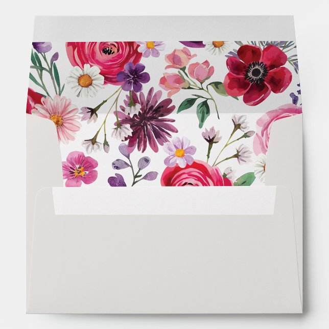 Bold Colourful Floral Wedding Envelope (Bold Colorful Floral Wedding Envelope by Painted Paperie
)