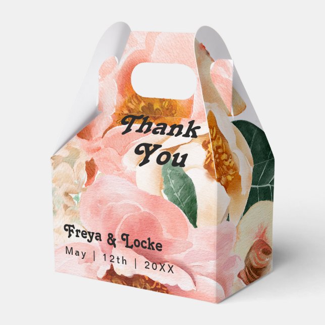 Bold Colourful Floral | Wedding Favour Box (Front Side)