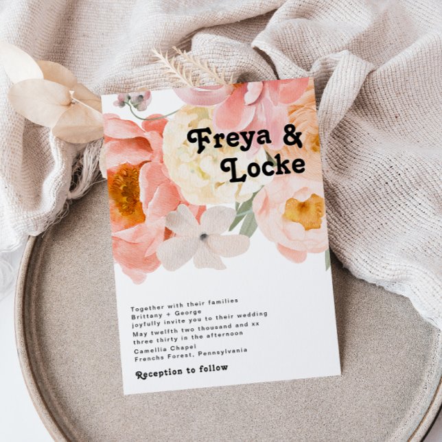 Bold Colourful Floral | Wedding Invitation (Creator Uploaded)