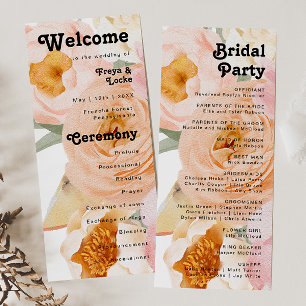 Bold Colourful Floral   Wedding Program Programme