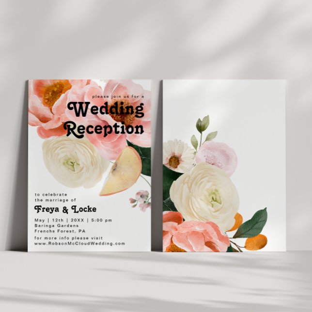 Bold Colourful Floral | Wedding Reception Invitation (Creator Uploaded)