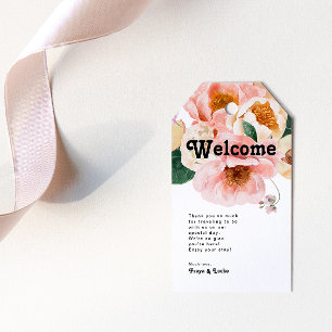Bold Colourful Floral   Wedding Welcome Gift Tags