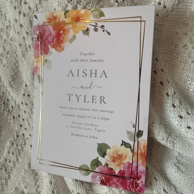 Bold Colourful Flowers Wedding Gold (Creator Uploaded)