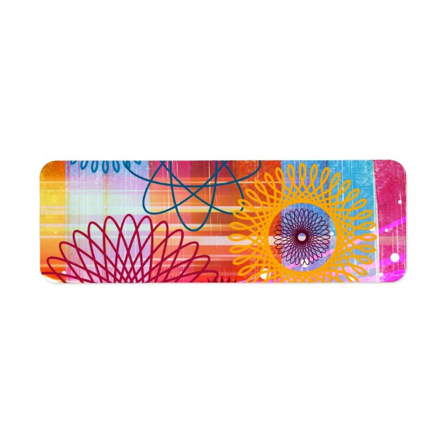 Bold Colourful Funky Spirographs and Stripes (Front)