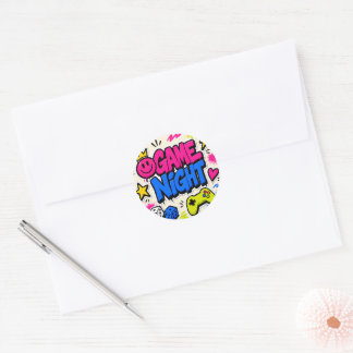 Bold Colourful Graffiti Game Night Sticker