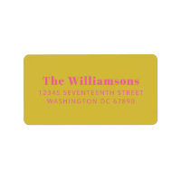 Bold Colourful Hot Pink Yellow Return Address 