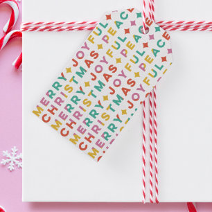 Bold Colourful Merry Christmas  Gift Tags