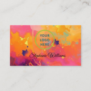 bold colourful modern abstract art colour splash business card