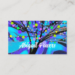 bold colourful modern abstract tree art business card