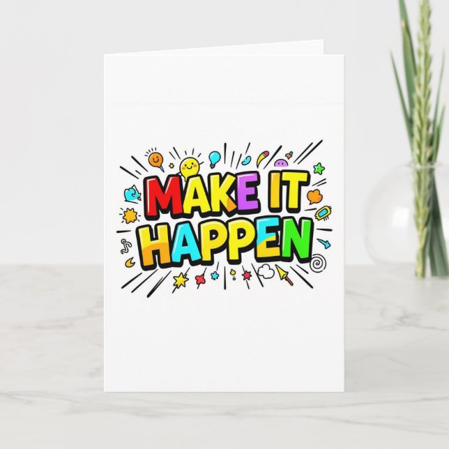 Bold colourful motivational quote card (Front)