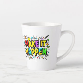 Bold colourful motivational quote latte mug