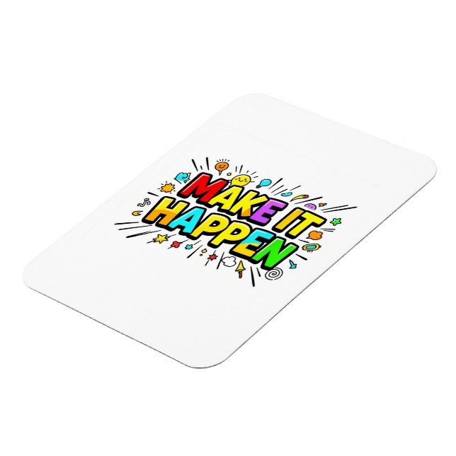 Bold colourful motivational quote magnet (Left Side)