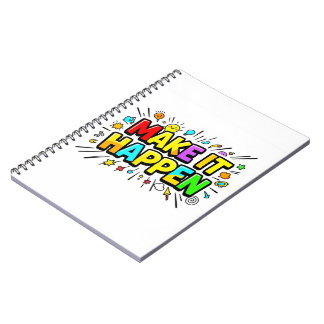 Bold colourful motivational quote notebook