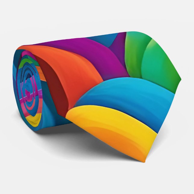 Bold Colourful Paisley Neck Tie (Rolled)