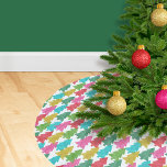 Bold Colourful Paper Christmas Trees Brushed Polyester Tree Skirt<br><div class="desc">Add a fun touch to your holiday decor with this colourful tree skirt,  designed with overlapping tissue paper Christmas trees in red,  green,  golden yellow,  magenta pink,  aqua blue,  and lime.</div>