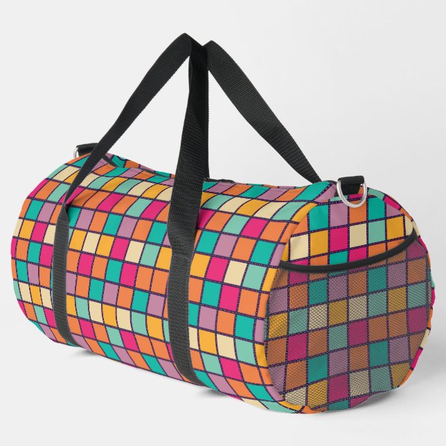 Bold Colourful Patchwork Duffle Bag (Right Corner)