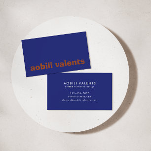 Bold Colourful Playful Typography Modern Blue  Business Card