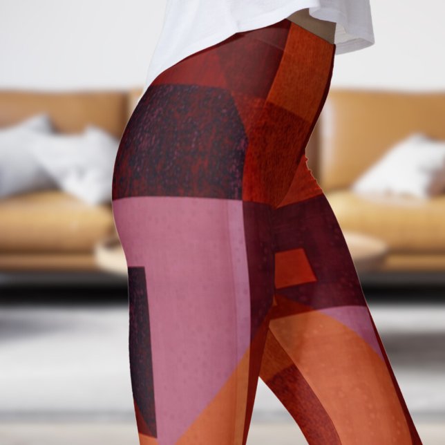 Bold Colourful Red Legs Abstract Print Leggings (Red Legs)