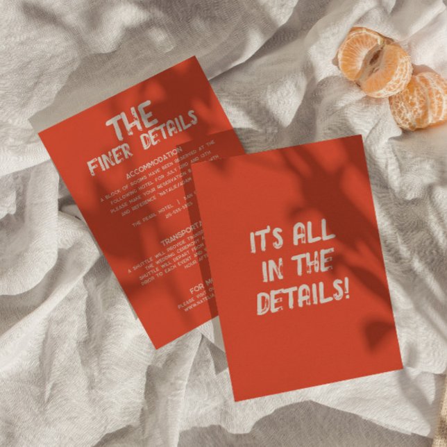 Bold colourful Retro Bright Modern Wedding Details Enclosure Card (Creator Uploaded)