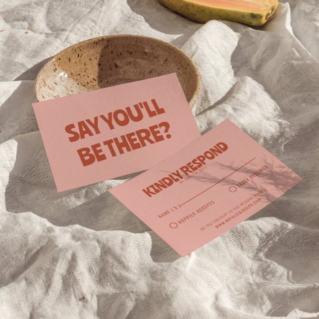 Bold Colourful Retro Fun Bright Unique Wedding  RSVP Card (Creator Uploaded)