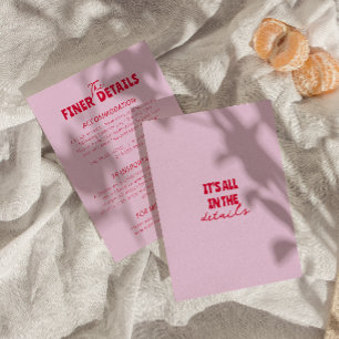 Bold colourful Retro Funky Modern Wedding Details  Enclosure Card