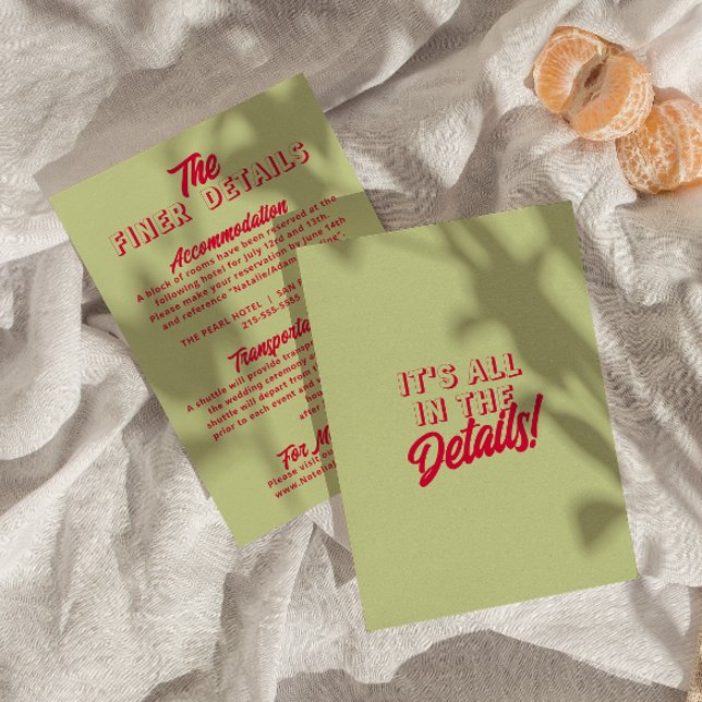 Bold colourful Retro Funky Modern Wedding Details  Enclosure Card (Creator Uploaded)