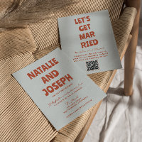 Bold Colourful Retro Funky Unique QR Code Wedding