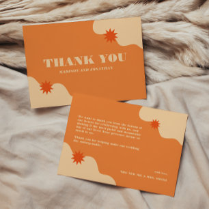 Bold & Colourful Retro Summer Wedding  Thank You Card