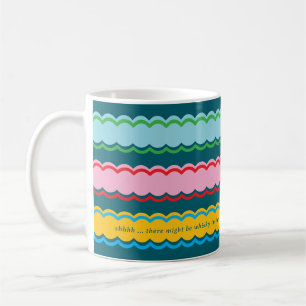 Bold Colourful Scalloped Stripe Funny Gift Coffee Mug