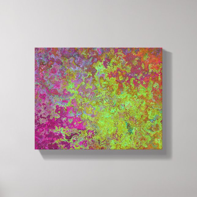 Bold, Colourful, Splatter Paint, Grunge Abstract Canvas Print (Front)