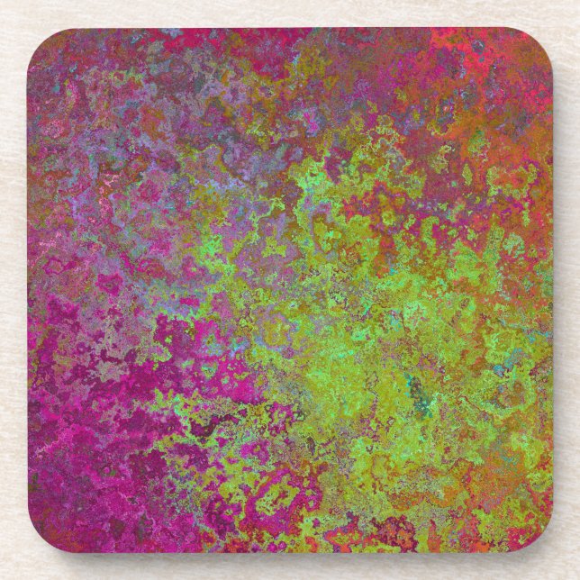 Bold, Colourful, Splatter Paint, Grunge Abstract Coaster (Front)