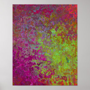 Bold, Colourful, Splatter Paint, Grunge Abstract Poster