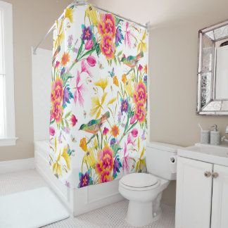 Bold Colourful Summer Print Shower Curtain