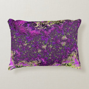 Bold Colourful Trippy Groovy Funky Fractal Art Decorative Cushion