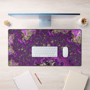 Bold Colourful Trippy Groovy Funky Fractal Art Desk Mat