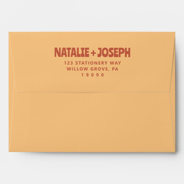 Bold Colourful Unique Retro Bright Funky Wedding Envelope (Back (Top Flap))