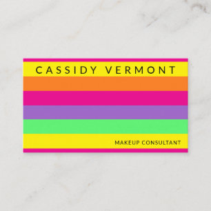 Bold Colourful Vibrant Beauty Makeup  Business Card