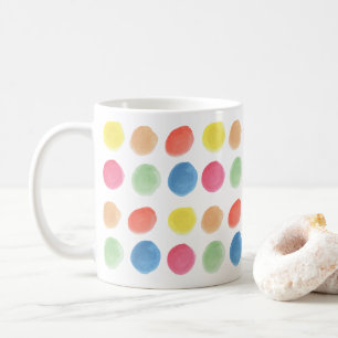 Bold Colourful Watercolor Dotty Blobs Coffee Mug