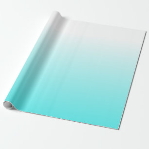 Bold Colourful White to Blue Ombre Gradient Wrapping Paper
