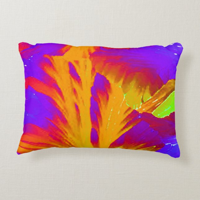 Bold Colours Blue Orange Red Decorative Cushion (Back)