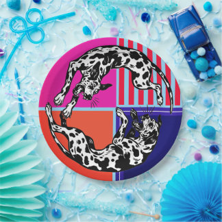 Bold colours, fine graphic design paper plate