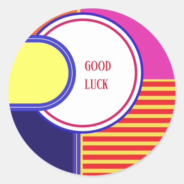 Bold colours, fine graphic design plate classic round sticker (Front)