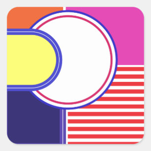 Bold colours, fine graphic design square sticker