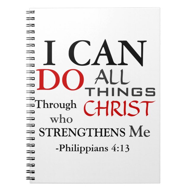 Bold Colours PHILIPPIANS 4:13 Notebook (Front)