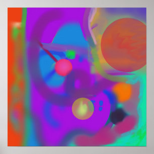 Bold Colours with Circular Shapes Poster