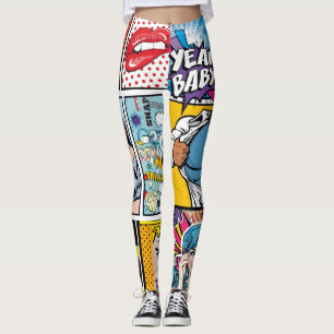 Bold Comic Strip Loud, Fun Pop Art Leggings