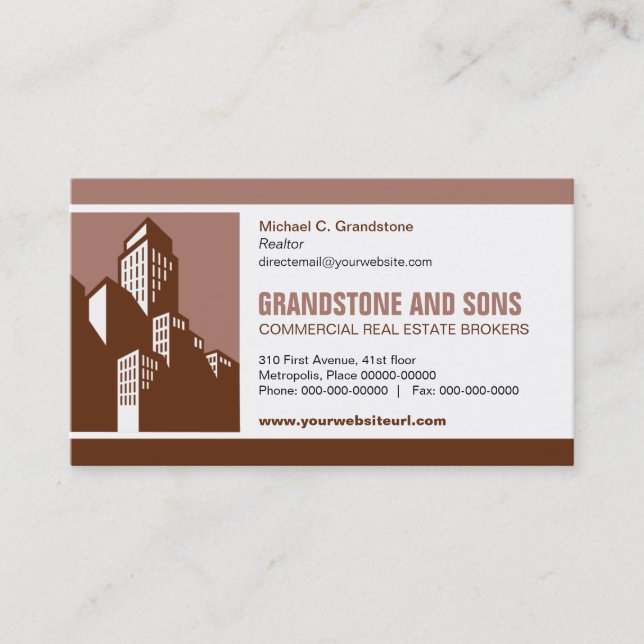 Bold Commercial Real Estate Business Card (Front)