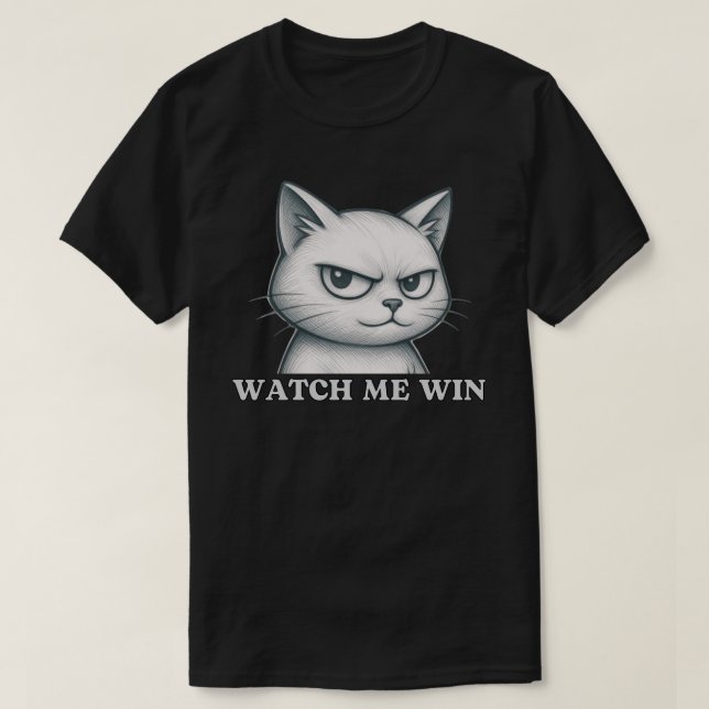 Bold Confident Cat Graphic Design T-Shirt (Design Front)
