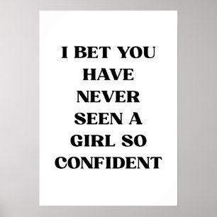 Bold Confident Girl Quote Typography – Feminist Poster